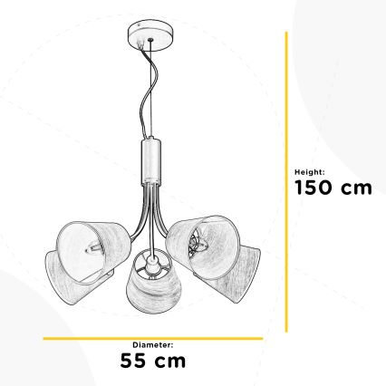 ONLI - Lühter ASIA 5xE14/6W/230V