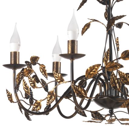 ONLI - Lühter COLLANA 6xE14/6W/230V pronks/kuldne
