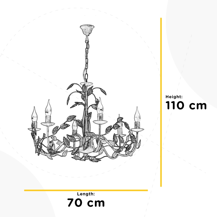 ONLI - Lühter COLLANA 6xE14/6W/230V pronks/kuldne