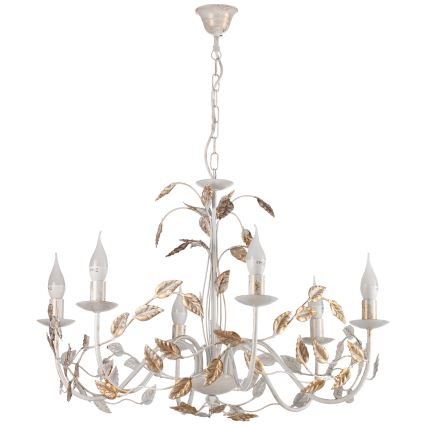 ONLI - Lühter COLLANA 6xE14/6W/230V valge/kuldne