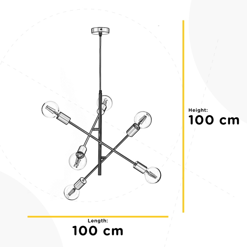 ONLI - Lühter CROSS 6xE27/22W/230V