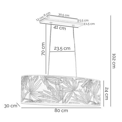 ONLI - Lühter FLORA 2xE27/22W/230V roheline/kuldne