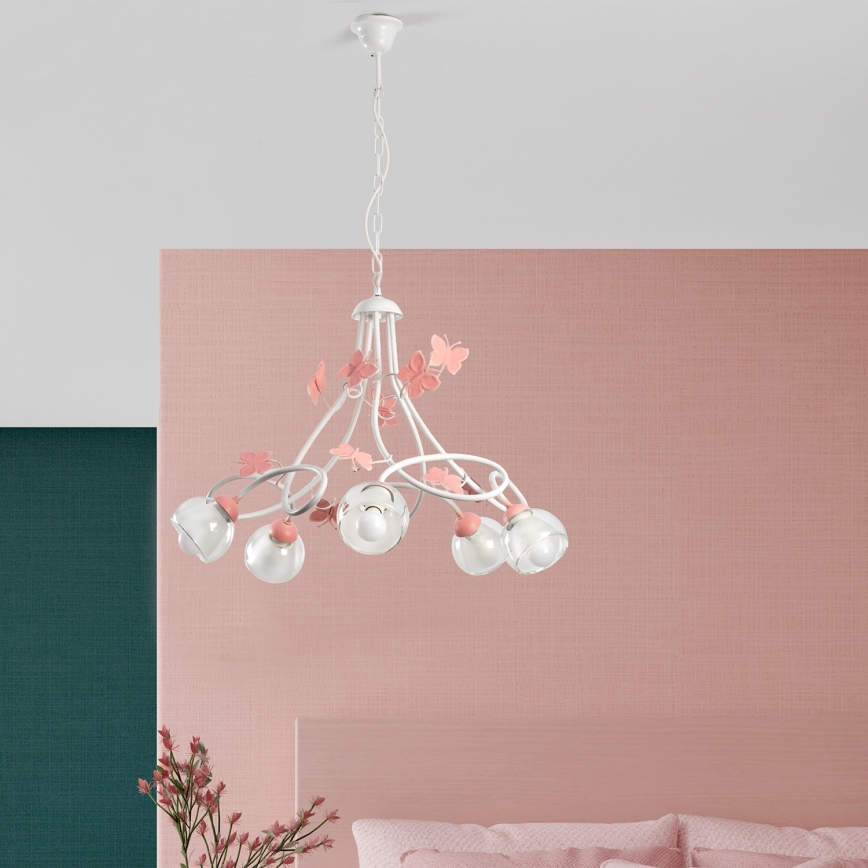 ONLI - Lühter lastetuppa BUTTERFLY 5xE14/6W/230V