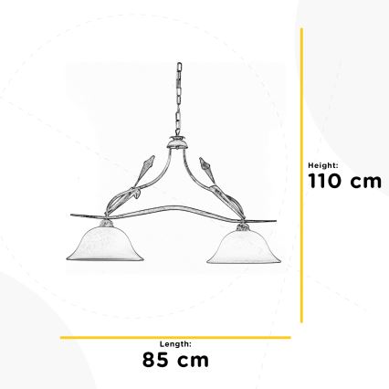 ONLI - Lühter LUCREZIA 2xE27/22W/230V kreemikas