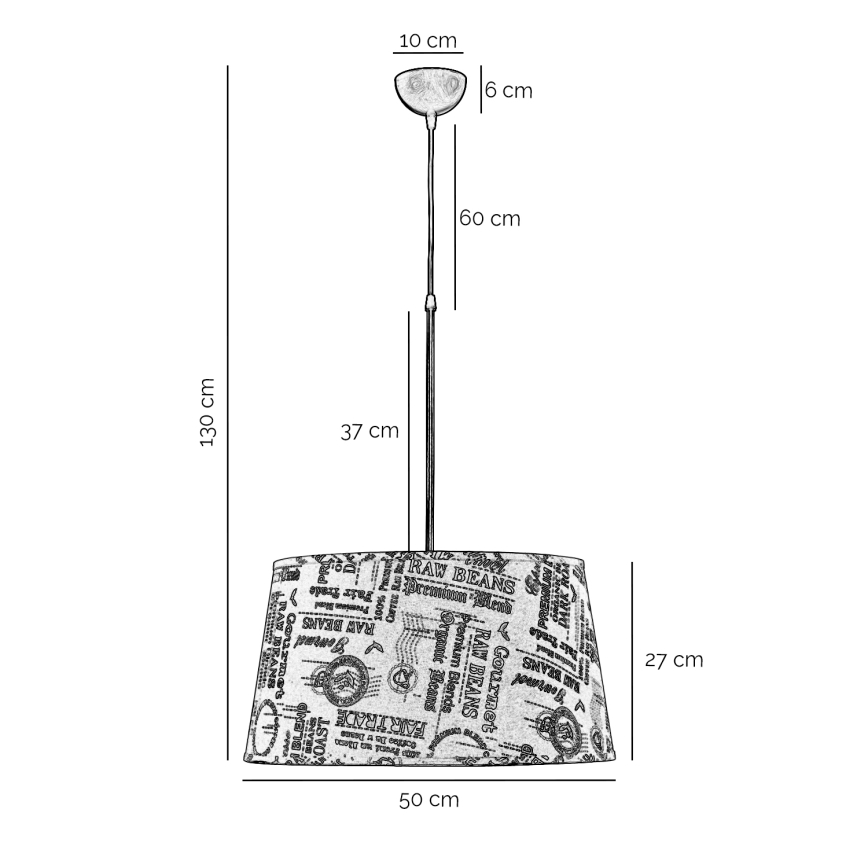 ONLI - Lühter MAIDA 1xE27/15W/230V d. 50 cm pruun