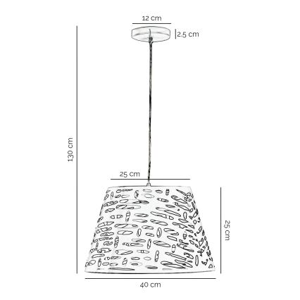 ONLI - Lühter RICKY 1xE27/15W/230V d. 40 cm valge