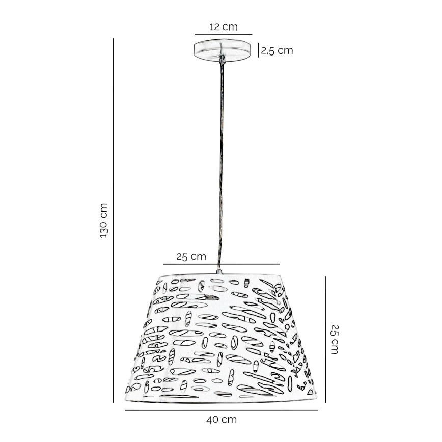 ONLI - Lühter RICKY 1xE27/15W/230V d. 40 cm valge