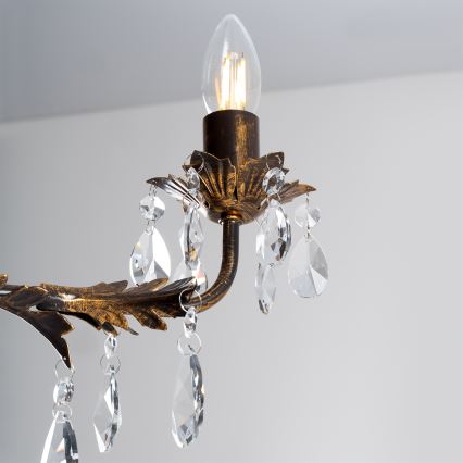 ONLI - Lühter TERESA 3xE14/6W/230V pronks