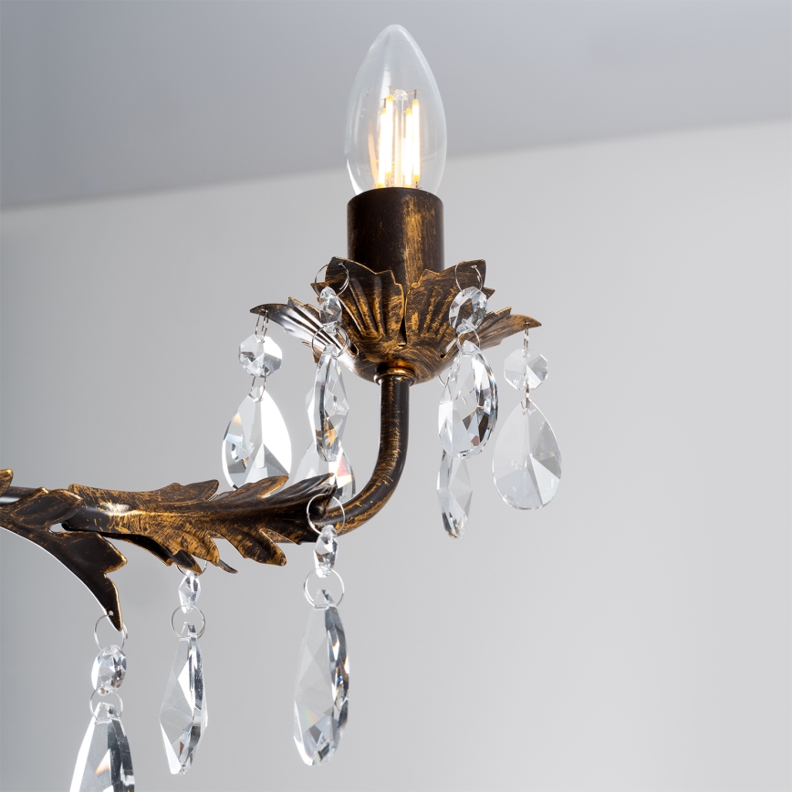 ONLI - Lühter TERESA 3xE14/6W/230V pronks