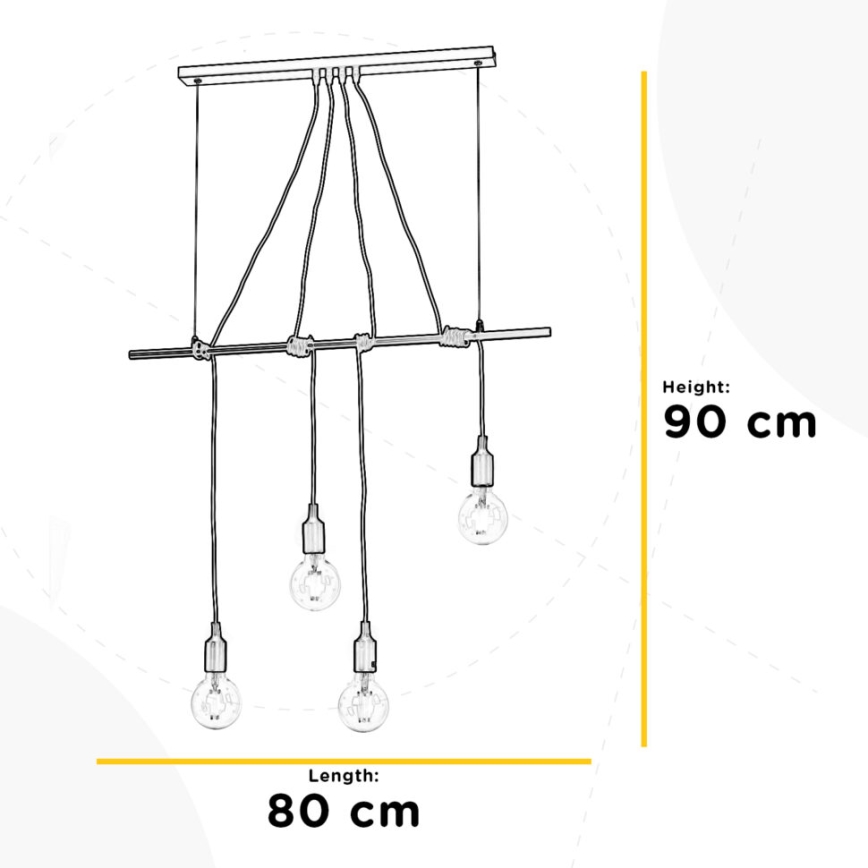 ONLI - Lühter WIRE 4xE27/15W/230V must