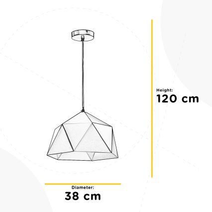 ONLI - Lühter YONG 1xE27/22W/230V must d. 38 cm