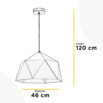 ONLI - Lühter YONG 1xE27/22W/230V must d. 46 cm