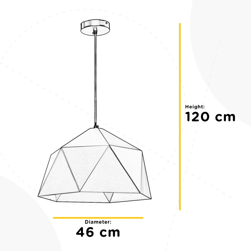 ONLI - Lühter YONG 1xE27/22W/230V must d. 46 cm