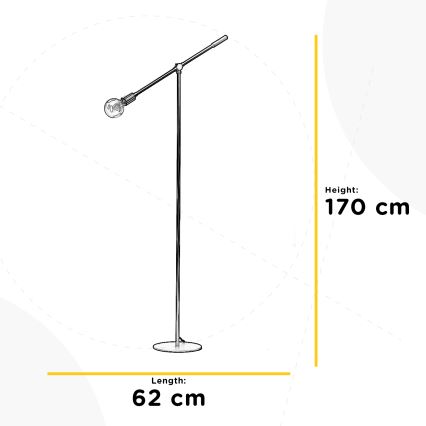 ONLI - Põrandalamp ASTE 1xE27/15W/230V must/kuldne