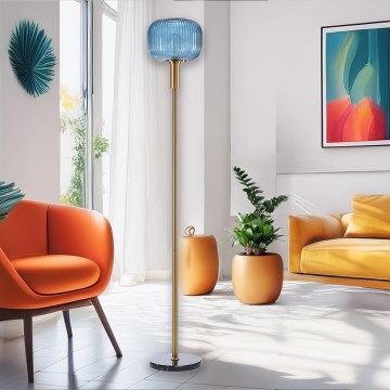ONLI - Põrandalamp DOROTY 1xE27/22W/230V sinine/kuldne