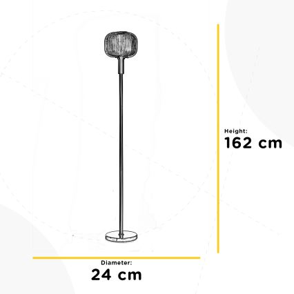 ONLI - Põrandalamp DOROTY 1xE27/22W/230V sinine/kuldne