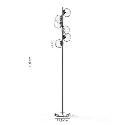 ONLI - Põrandalamp KIMBERLY 6xG9/6W/230V läikiv kroom