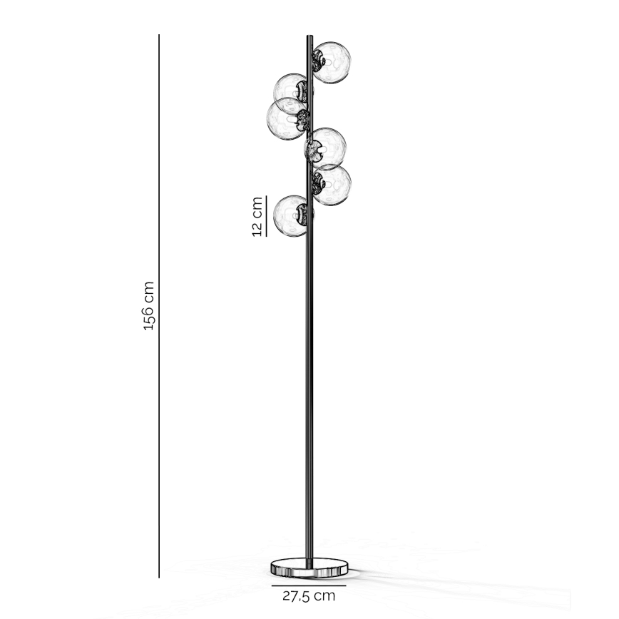 ONLI - Põrandalamp KIMBERLY 6xG9/6W/230V läikiv kroom