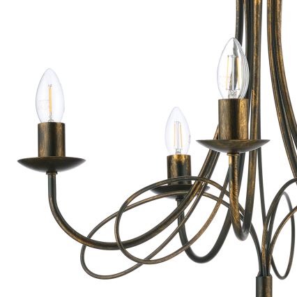 ONLI - Ripplühter ketiga MILVIA 5xE14/6W/230V pronks