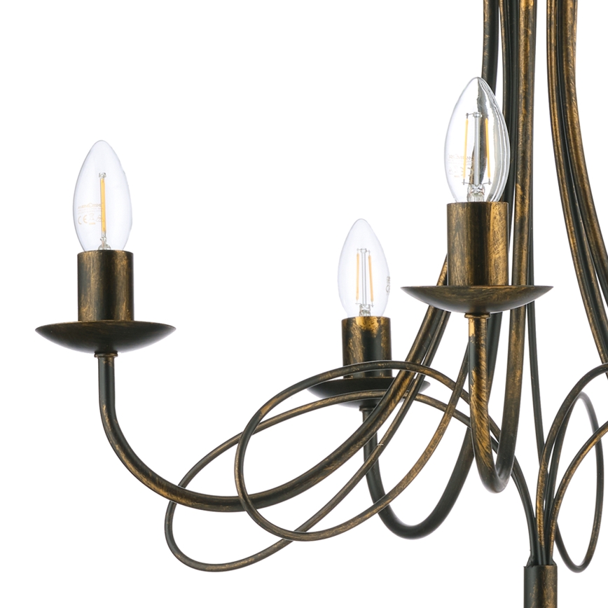 ONLI - Ripplühter ketiga MILVIA 5xE14/6W/230V pronks