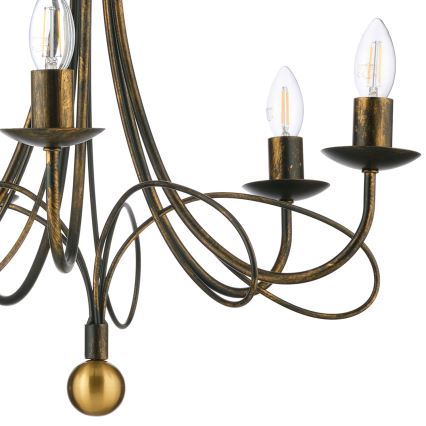 ONLI - Ripplühter ketiga MILVIA 5xE14/6W/230V pronks