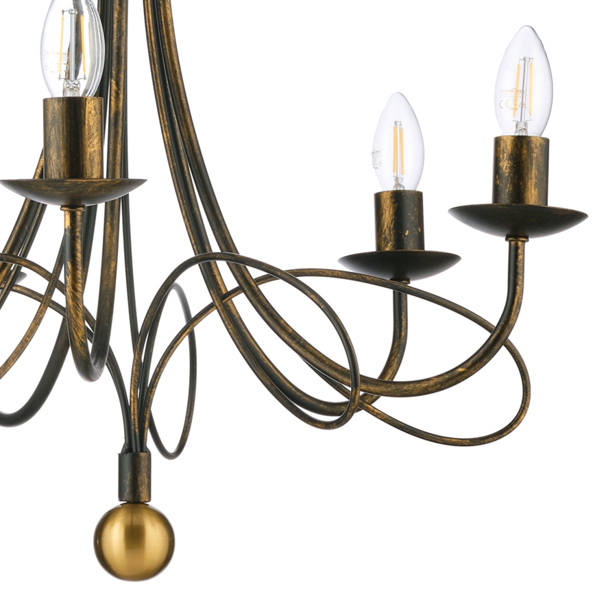 ONLI - Ripplühter ketiga MILVIA 5xE14/6W/230V pronks
