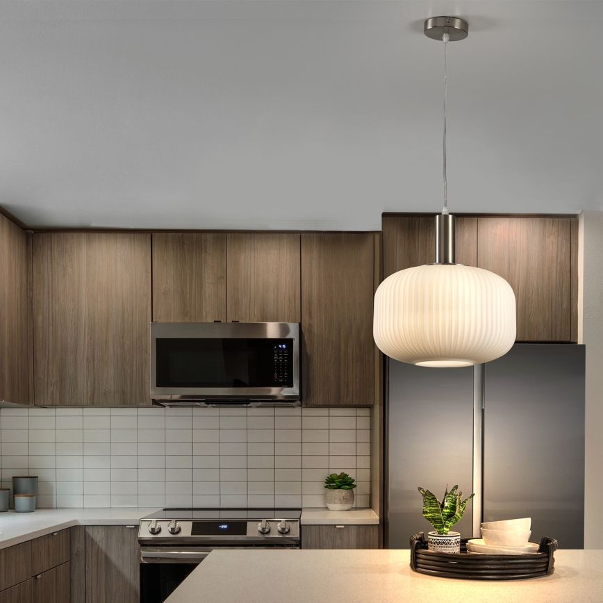 ONLI - rippvalgusti DOROTY kaabliga 1xE27/15W/230V valge/läikiv kroom