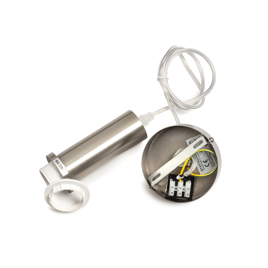 ONLI - rippvalgusti DOROTY kaabliga 1xE27/15W/230V valge/läikiv kroom