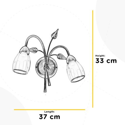 ONLI - Seinavalgusti LILIANA 2xE14/6W/230V