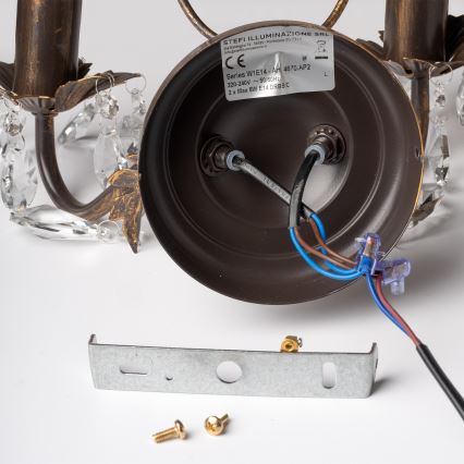 ONLI - Seinavalgusti TERESA 2xE14/6W/230V pronks