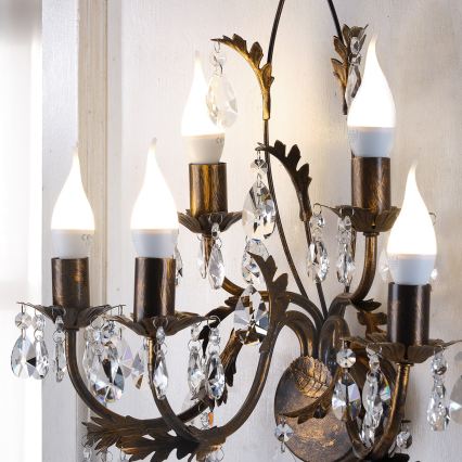 ONLI - Seinavalgusti TERESA 5xE14/6W/230V pronks