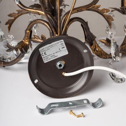 ONLI - Seinavalgusti TERESA 5xE14/6W/230V pronks