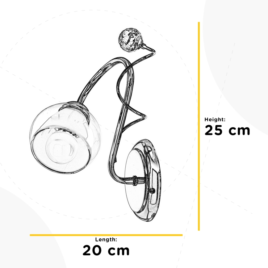 ONLI - Seinavalgusti WENDY 1xE14/6W/230V läikiv kroom