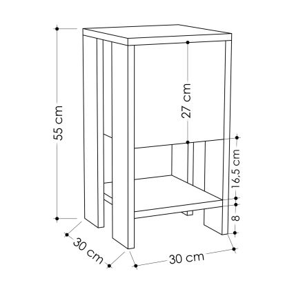 Öökapp EMA 55x30 cm valge/beež