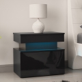 Öökapp GLOSSA LED-valgustusega 55x51 cm must/läikiv must