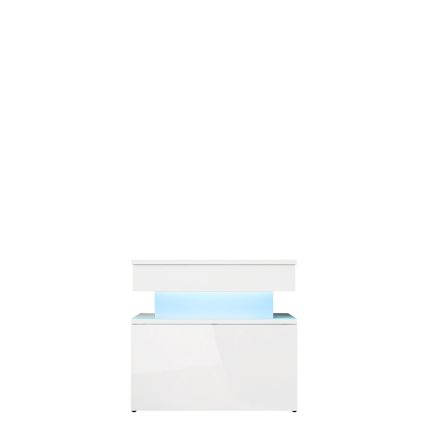 Öökapp LED-valgustusega GLOSSA 55 x 51 cm valge / läikiv valge