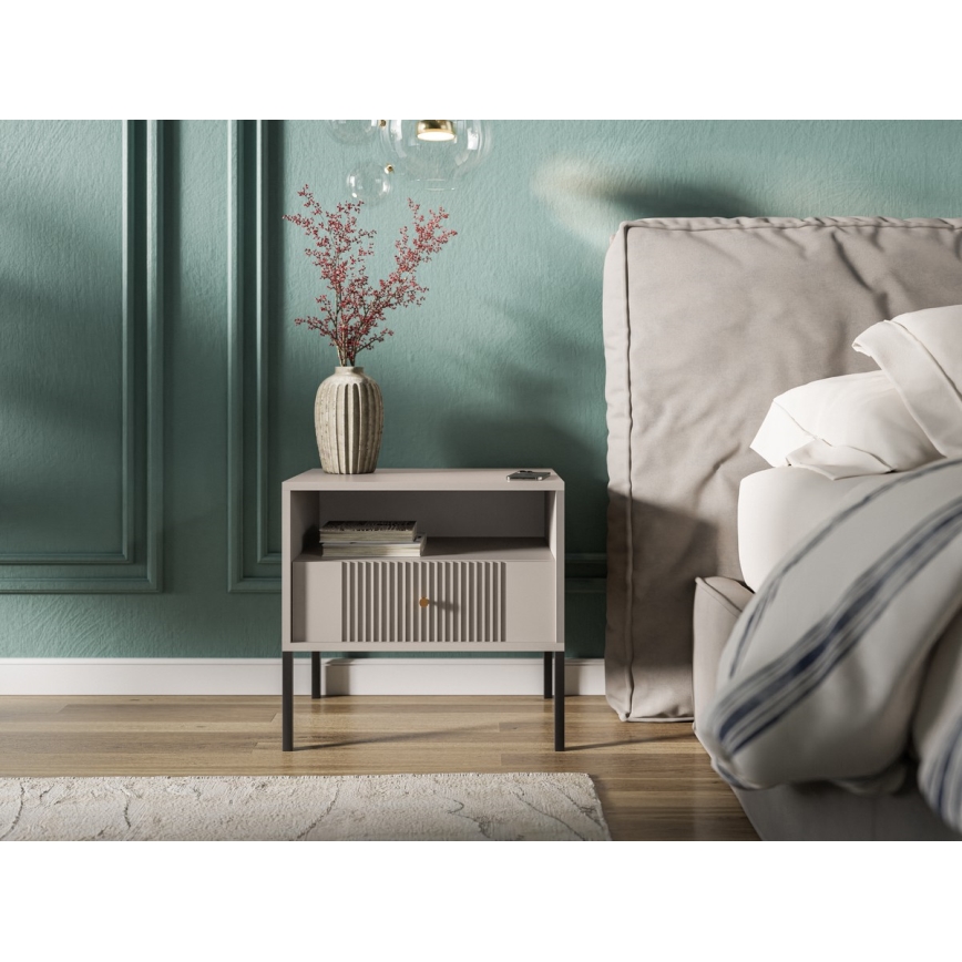 Öökapp LUE beež/must