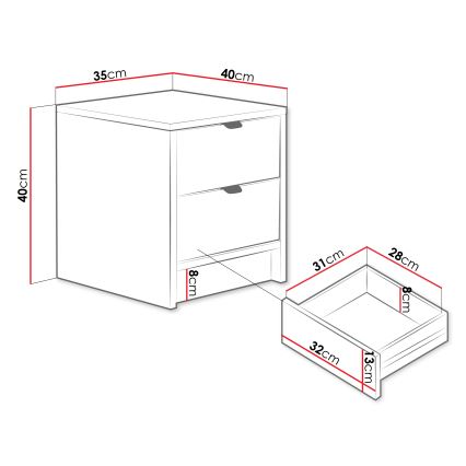 Öökapp TIRENO 40x35 cm valge