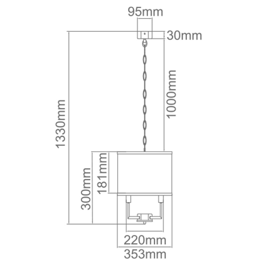 Open Design OR80209 - CASA ripplühter ketiga 3xE14/12W/230V kreemjas/läikiv kroom