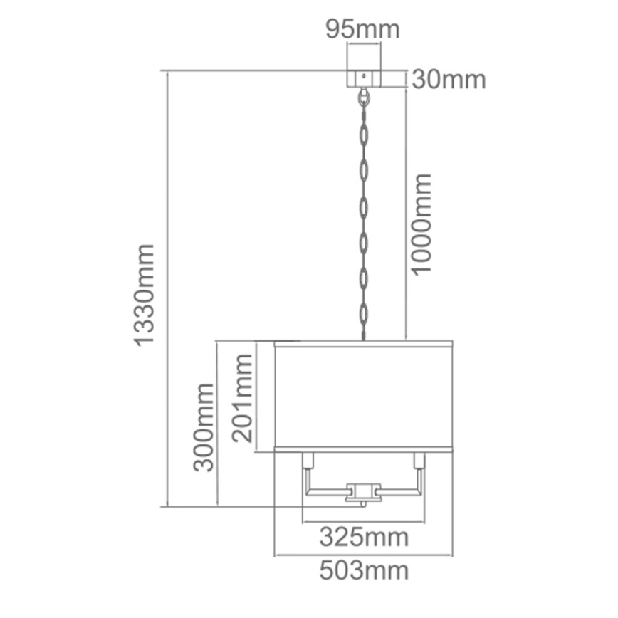 Open Design OR80216 - Lühter ketiga CASA 6xE14/15W/230V kreemjas/läikiv kroom