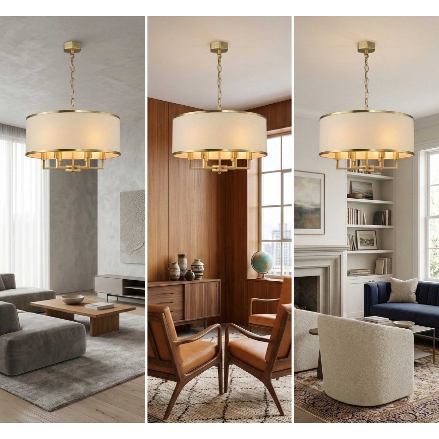 Open Design OR80230 - ketiga lüster CASA 6xE14/15W/230V kreemjas/messing