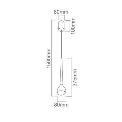 Open Design OR80247 - LED-lühter riputuskaabliga CAPPI LED/5W/230V, must