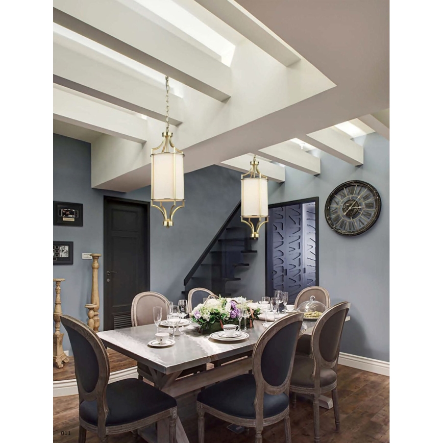 Open Design OR80568 - Ketiga ripp-lühter LUNGA 1xE27/15W/230V messing/valge