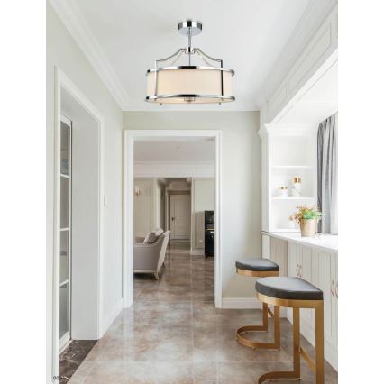 Open Design OR80865 - varrega rippvalgusti STANZA 3xE27/15W/230V läbimõõt 42 cm läikiv kroom/valge