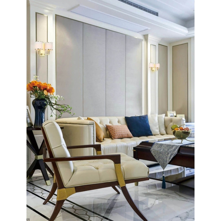 Open Design OR81503 - Seinavalgusti CASA 2xE14/12W/230V messing/kreemjas