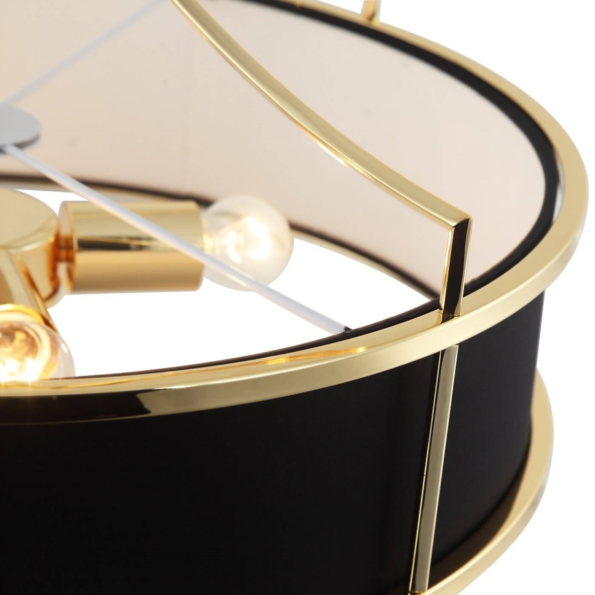 Open Design OR84146 - varrega ripplühter STANZA 4xE27/15W/230V, läbimõõt 55 cm, kuldne/must