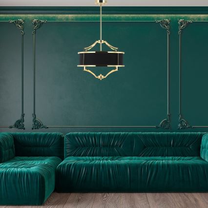 Open Design OR84153 - STESSO rippvalgusti varrega 4xE27/15W/230V, läbimõõt 42 cm, kuldne/must