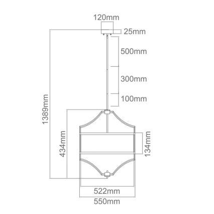 Open Design OR84160 - varrega lühter STESSO 4xE27/15W/230V Ø 55 cm, kuldne/must