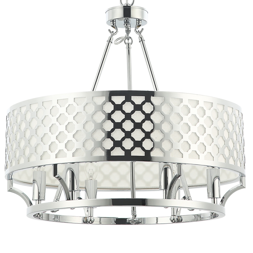 Open Design OR84375 - Rippvalgusti ketiga VERNO 6xE14/12W/230V läbimõõt 55 cm läikiv kroom