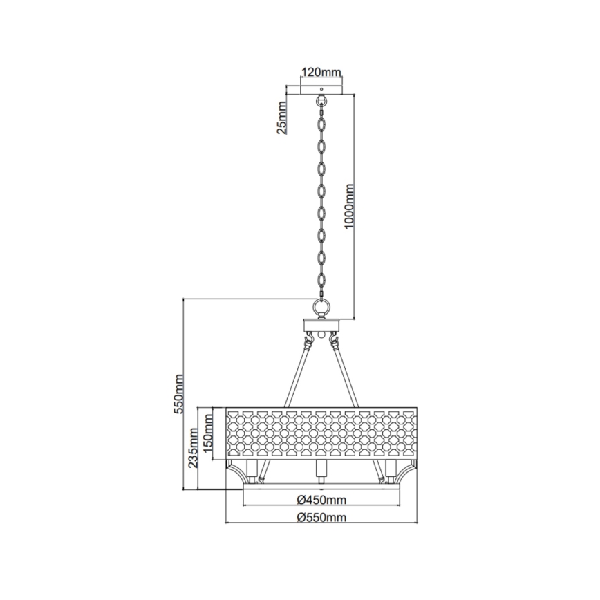 Open Design OR84375 - Rippvalgusti ketiga VERNO 6xE14/12W/230V läbimõõt 55 cm läikiv kroom